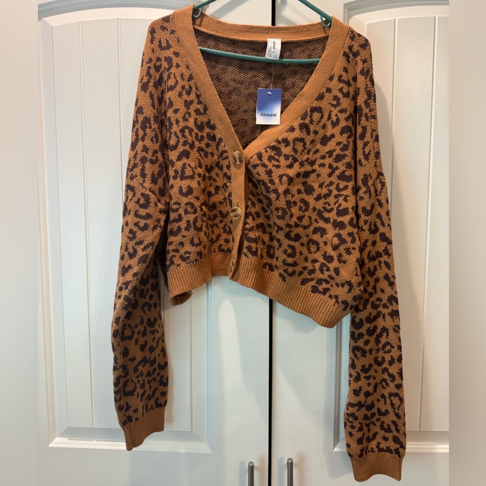 Abound-Nordstrom Cheeta Print Cardigan Sweater 1X NWT